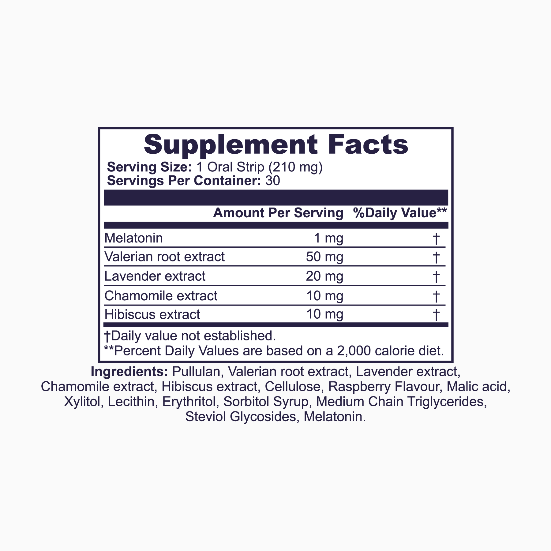 Sleep Strips Supplement Facts