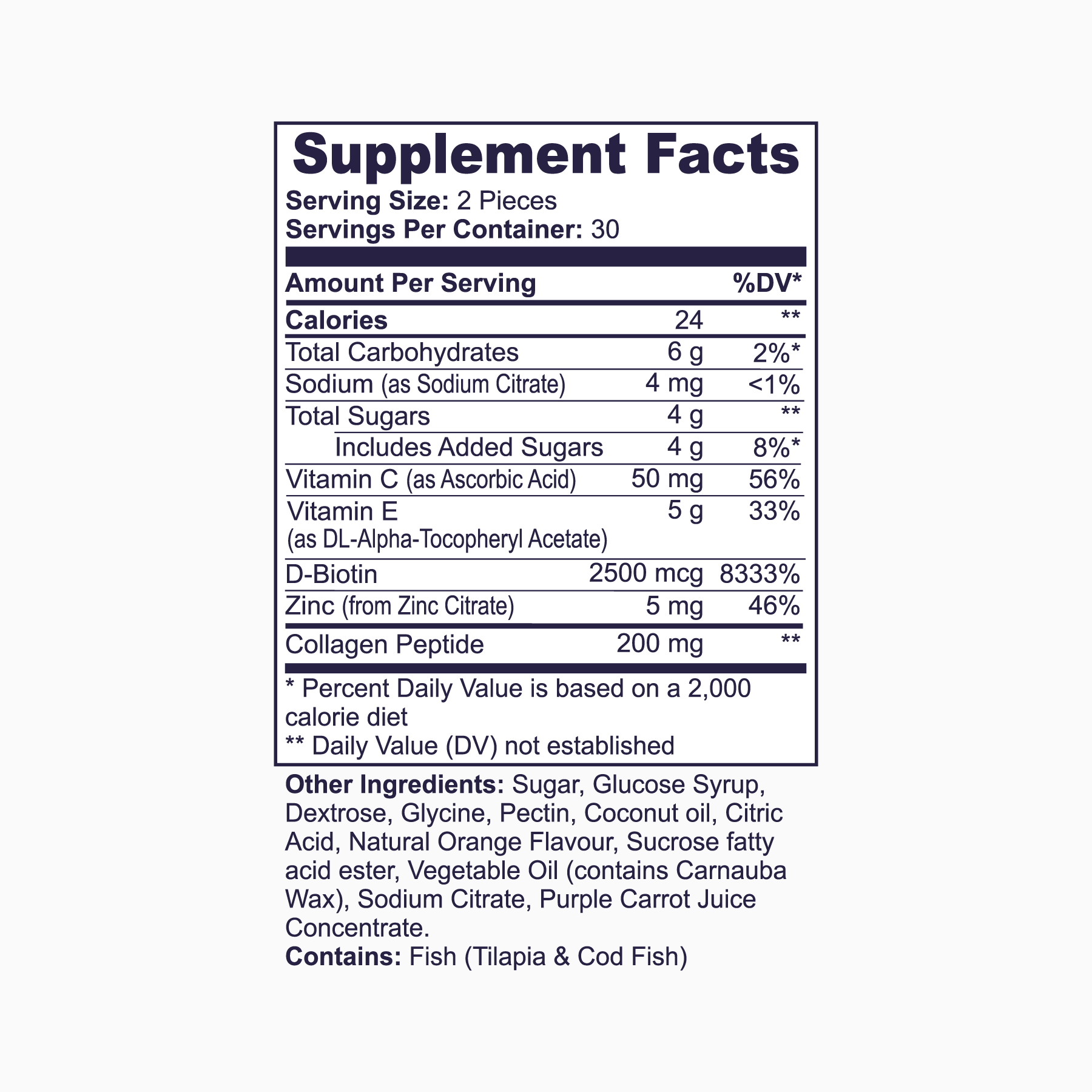 Supplement Facts Glow