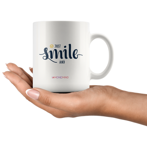 I AM - Just Smile and Be Happy - Combo White 11 oz Mugs