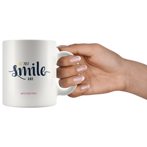 I AM - Just Smile and Be Happy - Combo White 11 oz Mugs