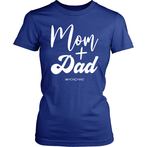 I AM - Mom+Dad = Me Combo Shirt Mom & Child - Blue