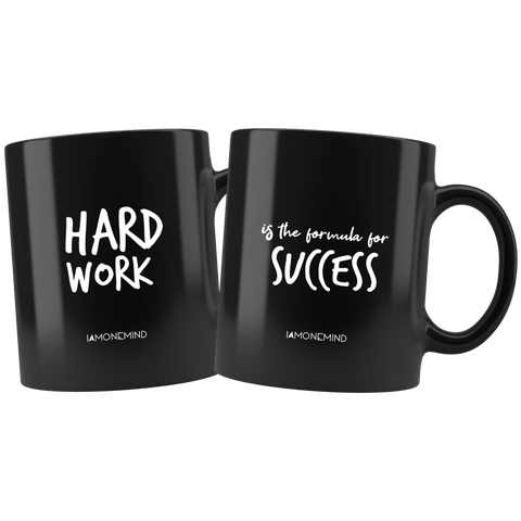 I AM - Hard Work is the Formula for Success - Combo Black 11 oz Mugs